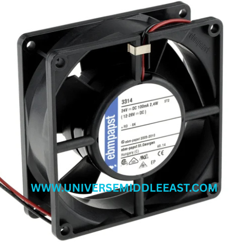 EBM-PAPST 3314NN Axial Fan, 24 VDC, 47 CFM, Ball Bearing
