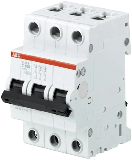 ABB S203-C100 Miniature Circuit Breaker 3P 2CDS253001R0824 — ABB
