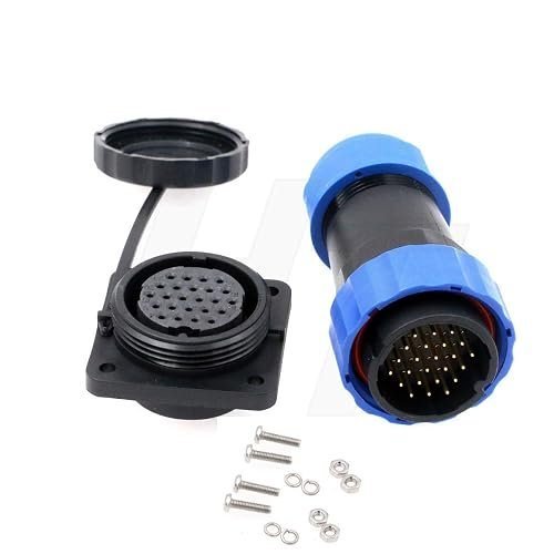 24WAY Male +female Plug and Socket with Hood