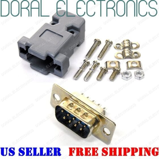 9 Pin Male Connector with Hood
