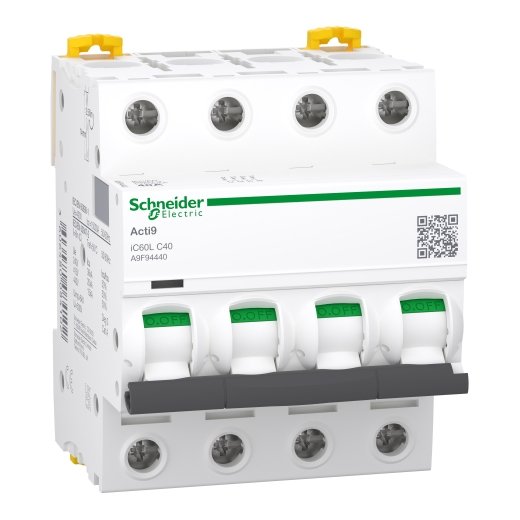 A9F94440 – Schneider Electric Acti 9 iC60L MCB Circuit Breaker – 4 Pole 40A C curve — SCHNEIDER