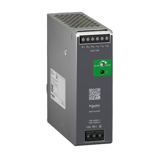 ABLS1A24050 – Schneider Electric Regulated Power Supply, 100-240V AC, 24V 5 A, single phase, Optimized — SCHNEIDER