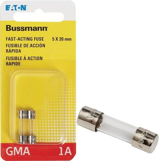 BK/GMA-1-1R Fuse, Cartridge, 1A, 5X20MM, Fast Acting