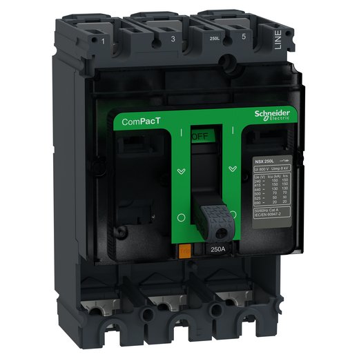 C16F3 – Schneider Electric Circuit breaker basic frame, ComPacT NSX160F, 36kA at 415VAC 50/60 Hz, 160A, without trip unit, 3… — SCHNEIDER