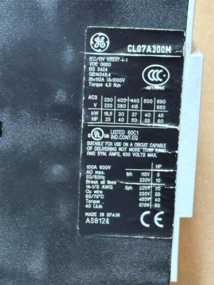 CL07A300M Edge Fan Contractor 3P, , 230 Volts