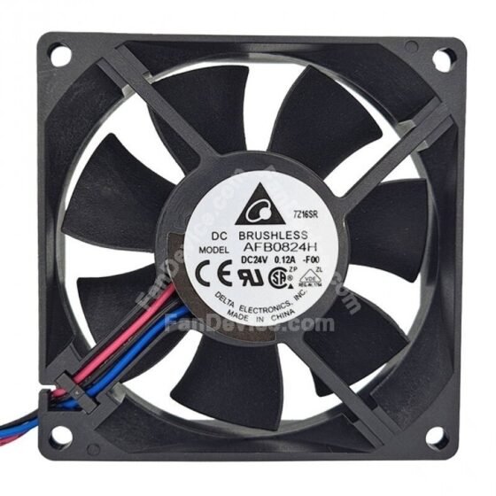 Delta AFB0824H Motor Cooling Fan PN 0.21A 3 Wires — Delta