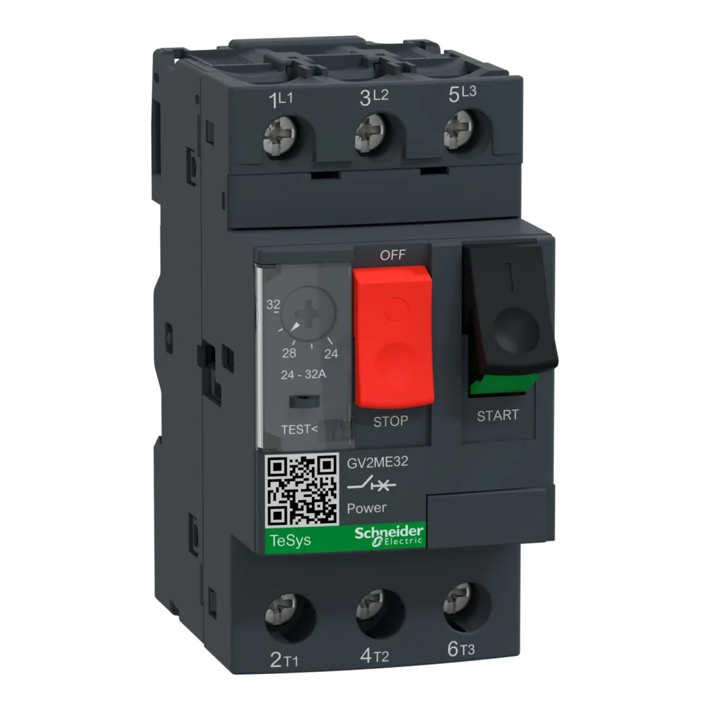 GV2ME32 – Schneider Electric Motor circuit breaker, TeSys GV2, 3P, 24-32 A, thermal magnetic, screw clamp terminals — SCHNEIDER