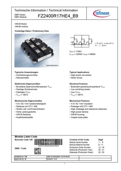 Infineon FZ2400R17HE4-B9 IGBT Infeneon — Infinion