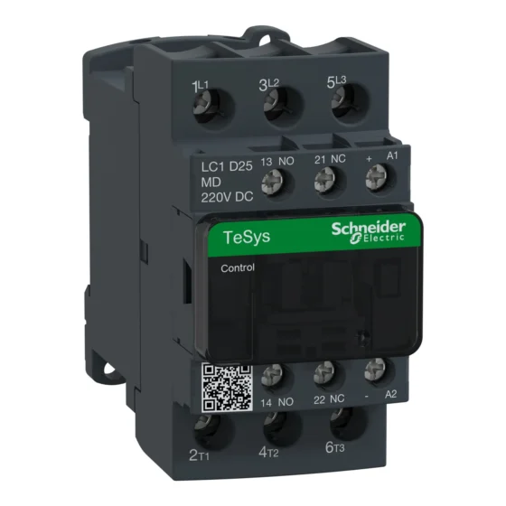 LC1D25MD – Schneider Electric TeSys D contactor – 3P(3 NO) – AC-3 – <= 440 V 25 A - 220 V DC coil — SCHNEIDER