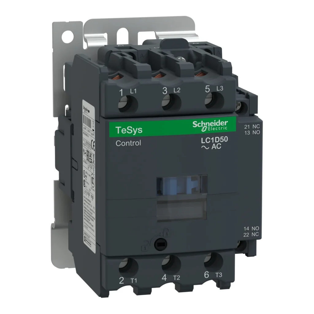 LC1D50U7 – Schneider Electric Contactor, Tesys Deca, 3P(3NO),AC-3/AC-3e/<=440V 50A,240V AC 50/60Hz coil, screw clamp terminals — SCHNEIDER