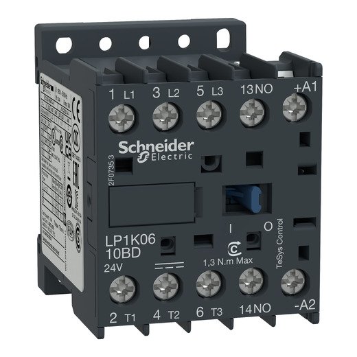 LP1K0910BD – Schneider Electric TeSys K contactor – 3P – AC-3 ≤ 440 V 9 A – 1 NO aux. – 24 V DC coil — SCHNEIDER