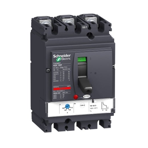 LV430630 – Schneider Electric circuit breaker Compact NSX160F – TMD – 160 A – 3 poles 3d — SCHNEIDER