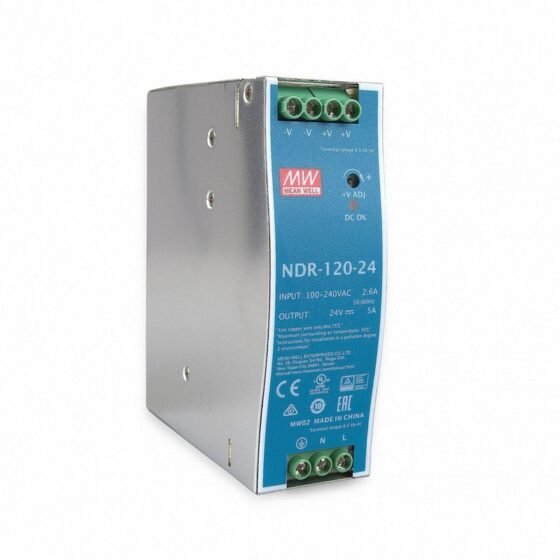 MEAN WELL NDR-120-24 120W, 24V IP20 Single Output Ind — MEAN WELL