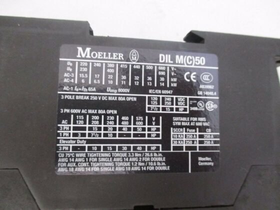 Moeller DILM50+DILM150-XH111+DILM95-XSPR240 Contactor — Moeller