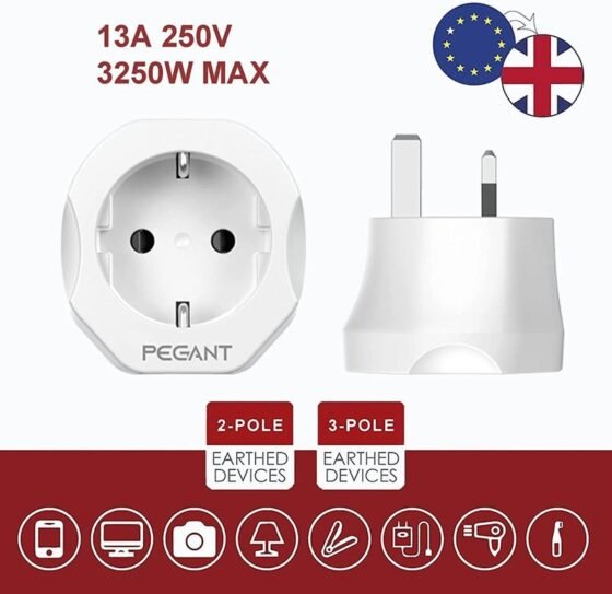 Pegant EU to EK Plug Adapter