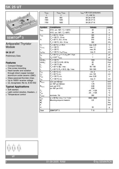 Semikron SK25UT12 — SEMIKRON