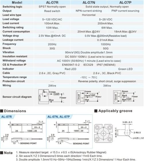 Shako Sensor Switch, PN AL-07N