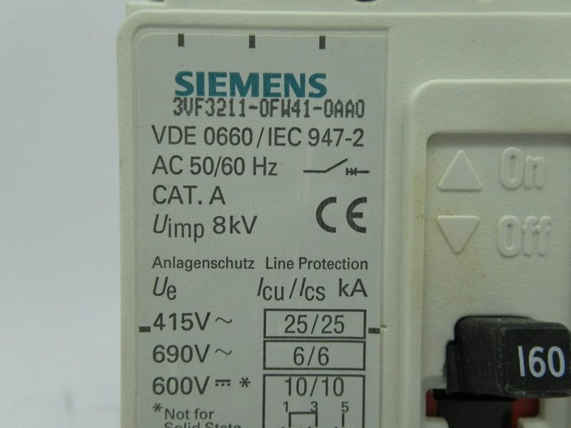 Siemens 3VF3211-0FW41-0AA0 MCCB — SIEMENS