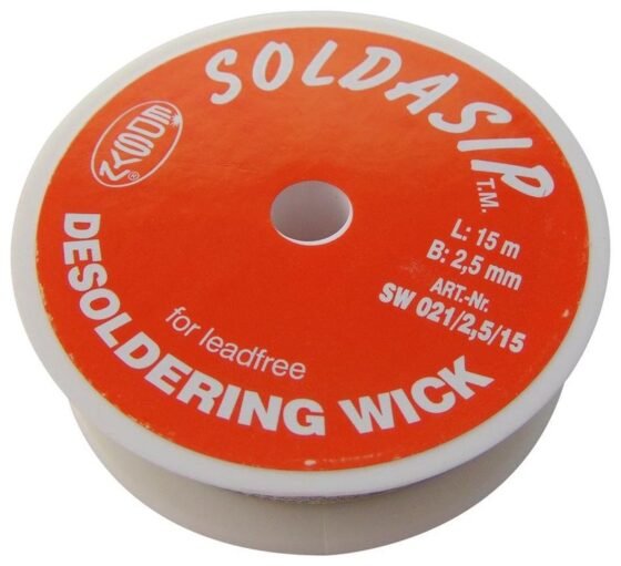 SW021/2 5/15 Desoldering Braid Pb-free 2.5MM*15M