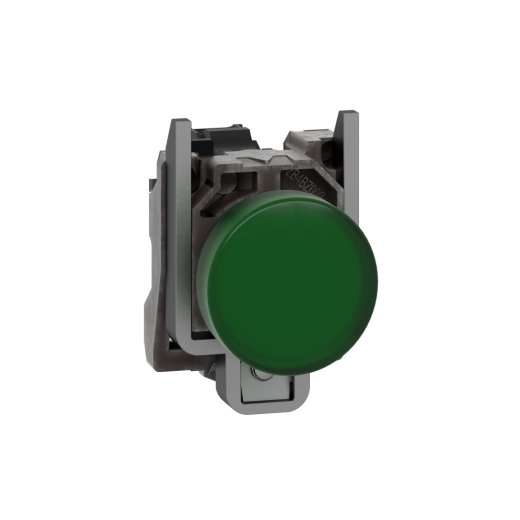 XB4BVM3 – Schneider Electric Pilot light, metal, green, Ø22, plain lens with integral LED, 230…240 VAC — SCHNEIDER