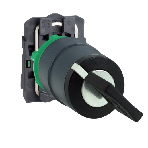 XB5AG41 – Schneider Electric Key switch selector, plastic, black, Ø22, key n°455, 2 positions, stay put, 1 NO — SCHNEIDER