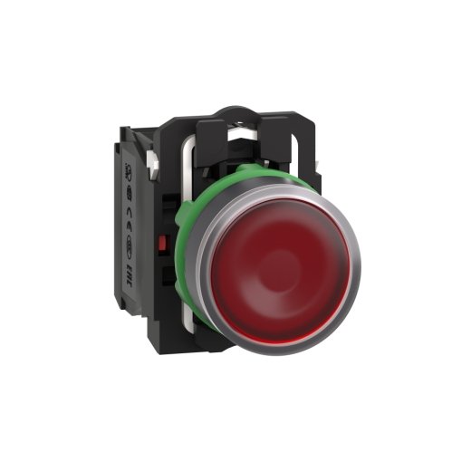 XB5AW34B5 – Schneider Electric Illuminated push button, plastic, flush, red, Ø22, spring return, 24 V AC/DC, 1 NO + 1 NC — SCHNEIDER