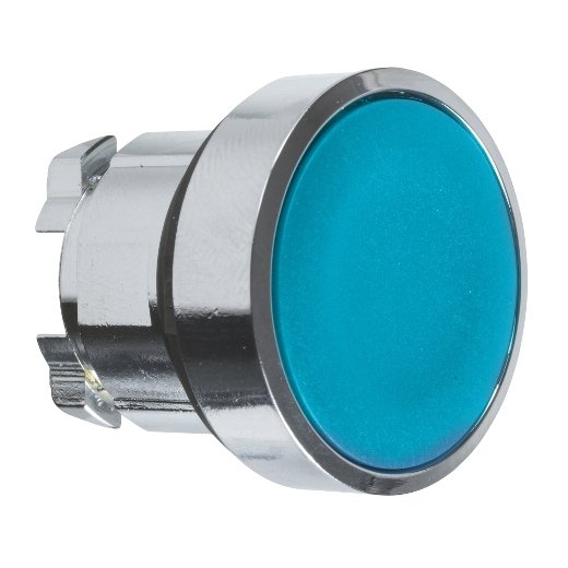 ZB4BA6 – Schneider Electric blue flush pushbutton head Ø22 spring return unmarked — SCHNEIDER