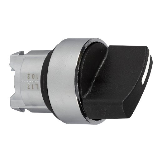ZB4BD4 – Schneider Electric black selector switch head Ø22 2-position spring return — SCHNEIDER