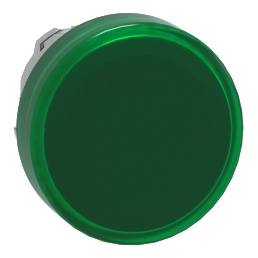 ZB4BV033 – Schneider Electric green pilot light head Ø22 with plain lens for integral LED — SCHNEIDER